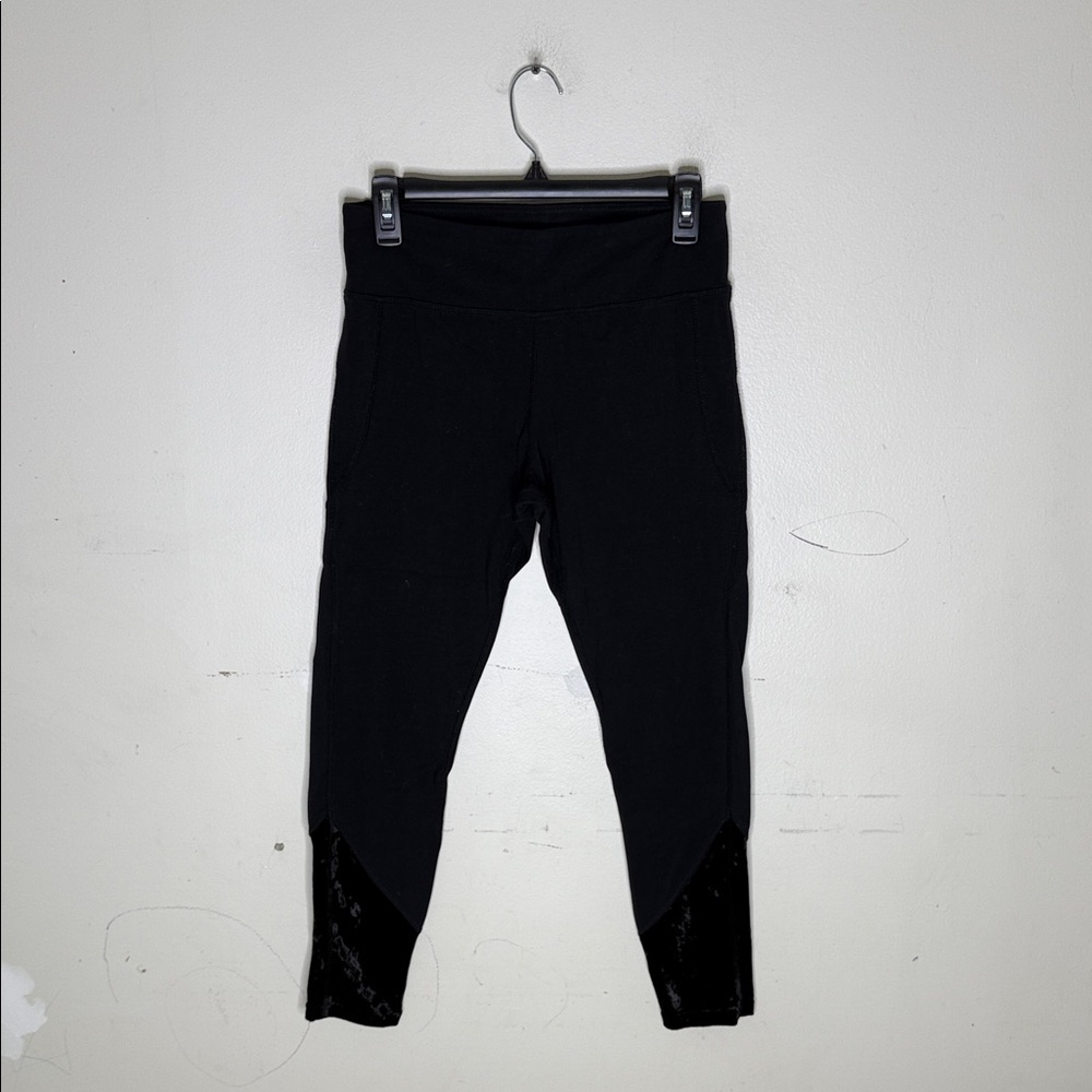 Danica Patrick Warrior Black Leggings w/ Velvet Details Size Medium